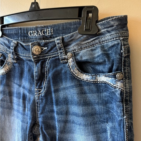 Grace Blue Ankle Cropped Jeans - Picture 5 of 10
